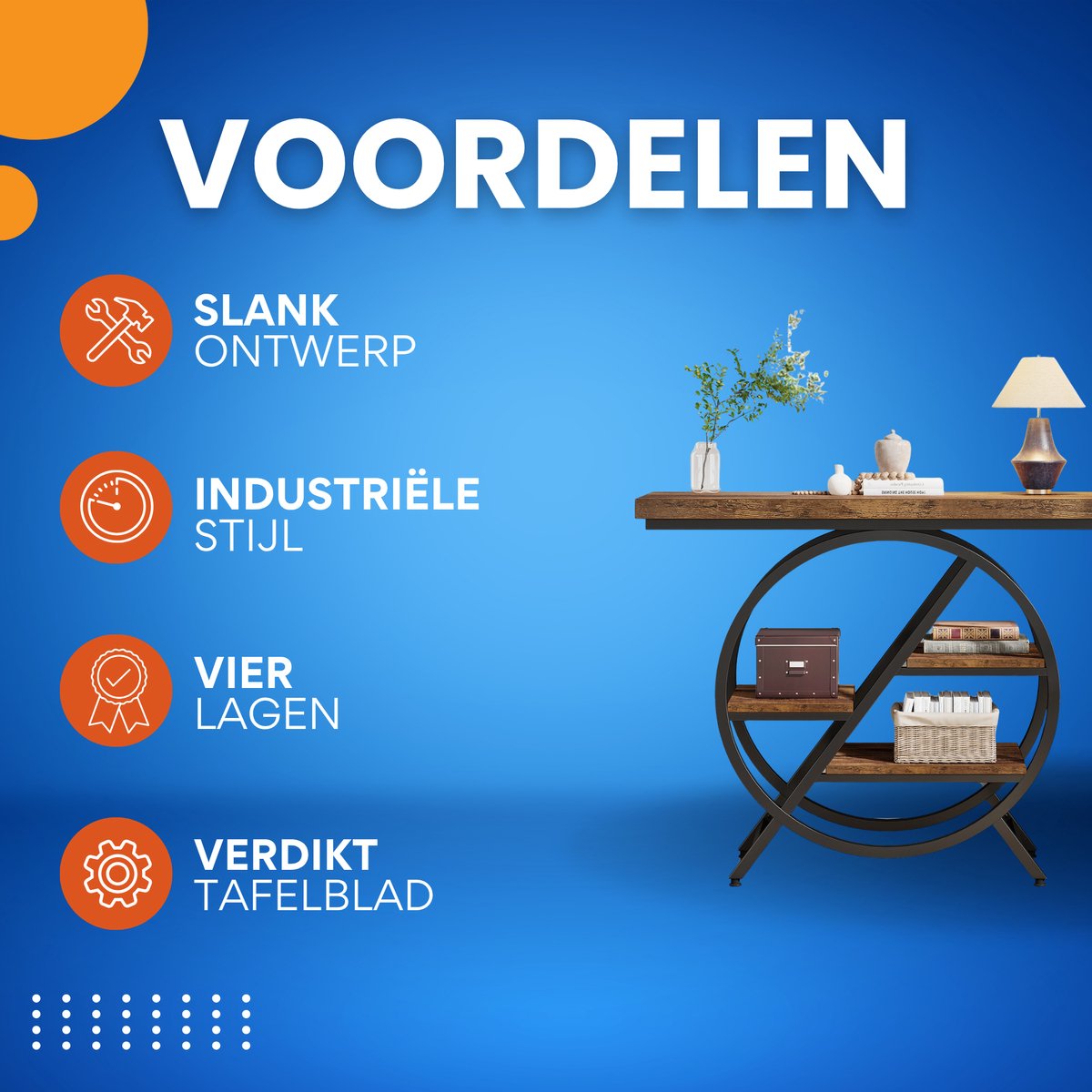 Consoletafel Luvia - Haltafel - 100cm - Wandtafel - Gang of woonkamer - Bruin