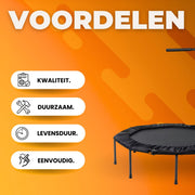 Fitness trampoline - Voor volwassenen - 127cm springoppervlak - Zwart - Opvouwbaar - in hoogte verstelbare handgreep - Spring trampoline voor binnen en buiten