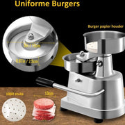 Happyment Professionele Hamburgerpers - Hamburger Maker - Incl. Waspapier