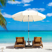 Parasol - Beige - Kantelbaar - Rond - 200cm - Voor terras of strand