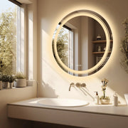 Ronde LED Badkamerspiegel - Met verwarming en verlichting - Geen condens - Spiegel voor badkamer - 60cm