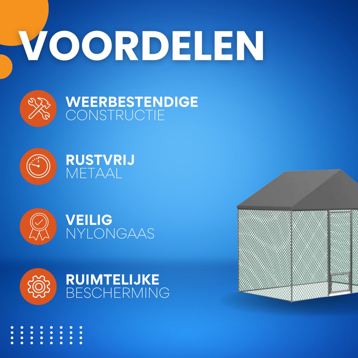 Gazonus Kippenhok - Kippenren voor buiten en tuin - Inclusief waterdichte hoes - 200x300cm - Metaal