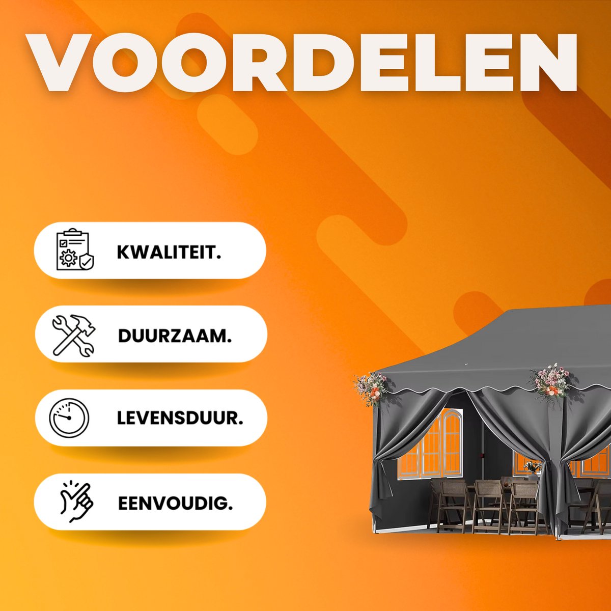Paviljoen- Partytent - Tuin tent - Overkapping - Gazebo - Opvouwbare Partytent met Zijwanden - UV50+ Bescherming - Waterdicht & Stevig - Voor Tuinfeest & Buitengebruik - Zwart - 3x6m