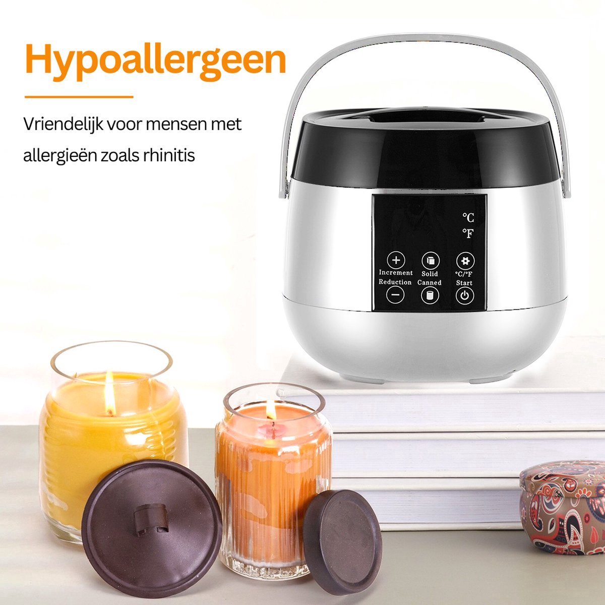 Happyment Kaars Smeltpan Set - Kaarsvet - Smeltpot - Starterspakket - Voor volwassen en kinderen