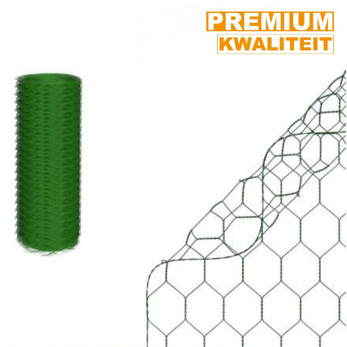 Tuinhek Hexagonaal Gevlochten - 25M x 100CM - PVC Gecoat Draadgaas - Sterke Omheining voor Tuin & Dieren