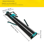 Professionele Tegelsnijder - Handmatig - 1200mm - Ergonomische grip - Infrarood laser