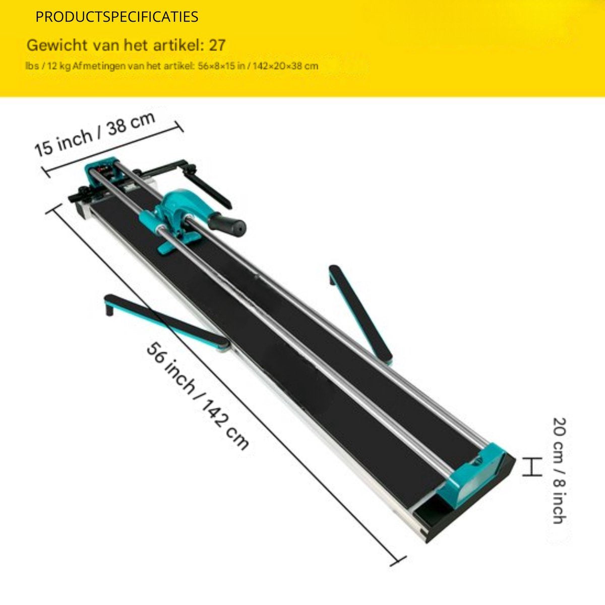 Professionele Tegelsnijder - Handmatig - 1200mm - Ergonomische grip - Infrarood laser