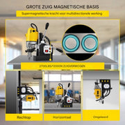 Magnetische Boormachine - Draagbare tafelboor - 1100W - Incl. 7-delige HSS Snijset - Tafelboormachine - Voor Metaalbewerking & Precisiegaten
