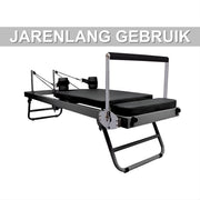 Pilates Reformer - Professioneel fitnessapparaat - Pilates board - Voor thuisgebruik en krachttraining - Verstelbaar en opvouwbaar - Compact - Zwart