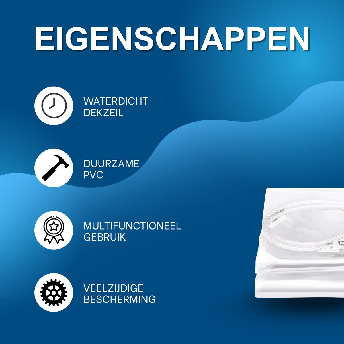 Zeildoek 300x300cm - Transparant - Verranda - Dekzeil - Overkapping - Voor Terras, Pergola & Tuinhuis - Waterdicht - Wind