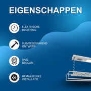 Elektrisch droogrek - Plafonddroogrek - Voor binnengebruik - Met afstandsbediening - Zilver