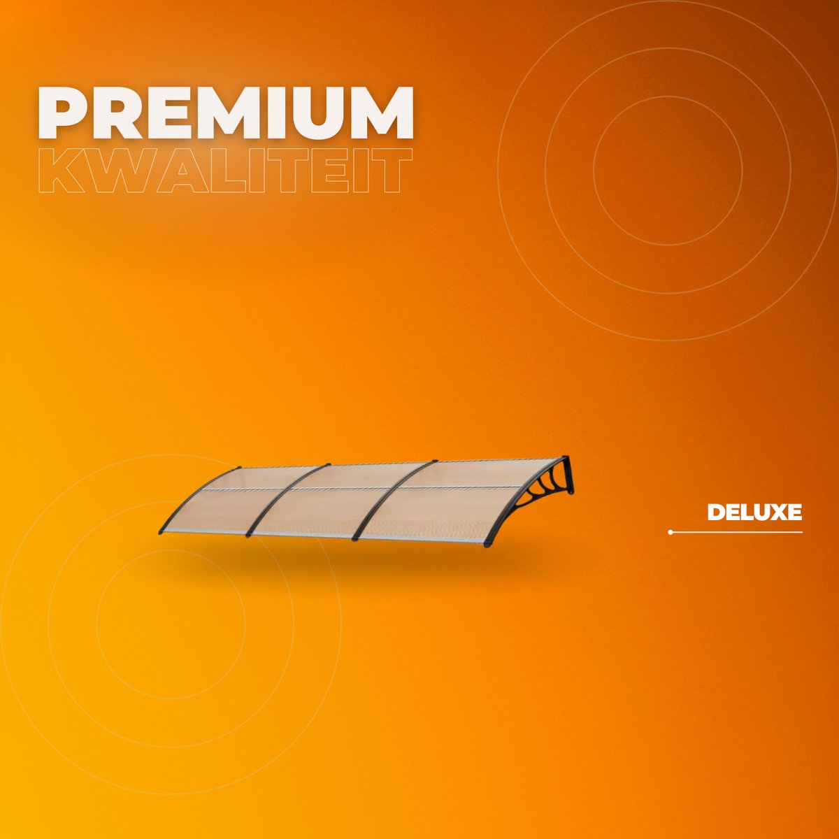 Deur- en Raam Regenhoes - Deurluifel - Overkapping - Polycarbonaat Zonnescherm & Deurluifel voor Voordeur en Buitenterras - 270x98.5 cm Bruin