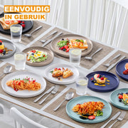 Grigio Fiorenzo Serviesset - 6 delig - 6 persoons - Baby grijs - Dinerborden - Bordenset - Diepe borden - Ontbijtborden - Servies - Keukenservies