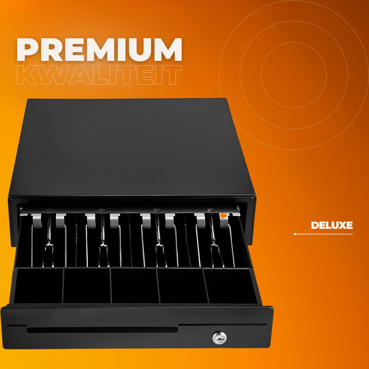 Kassalade Deluxe - Geldlade - Geldkist - POS-systeem Kassalade - Voor 5 munten - Met 2 Sleutels