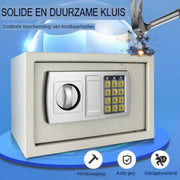 Digitale Stalen Beveiligingskluis Arvento - Commerciële Kluis - Wandmontage - 2 Sleutels - 4.6L