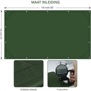 Dekzeil Tavien - 300x300cm - Waterdicht - Voor Luifel, Tent, Auto, Boot & Dak - Zwaar - Camping & Bescherming - Groen - Bouwzeil - Afdekzeil - Beschermhoes
