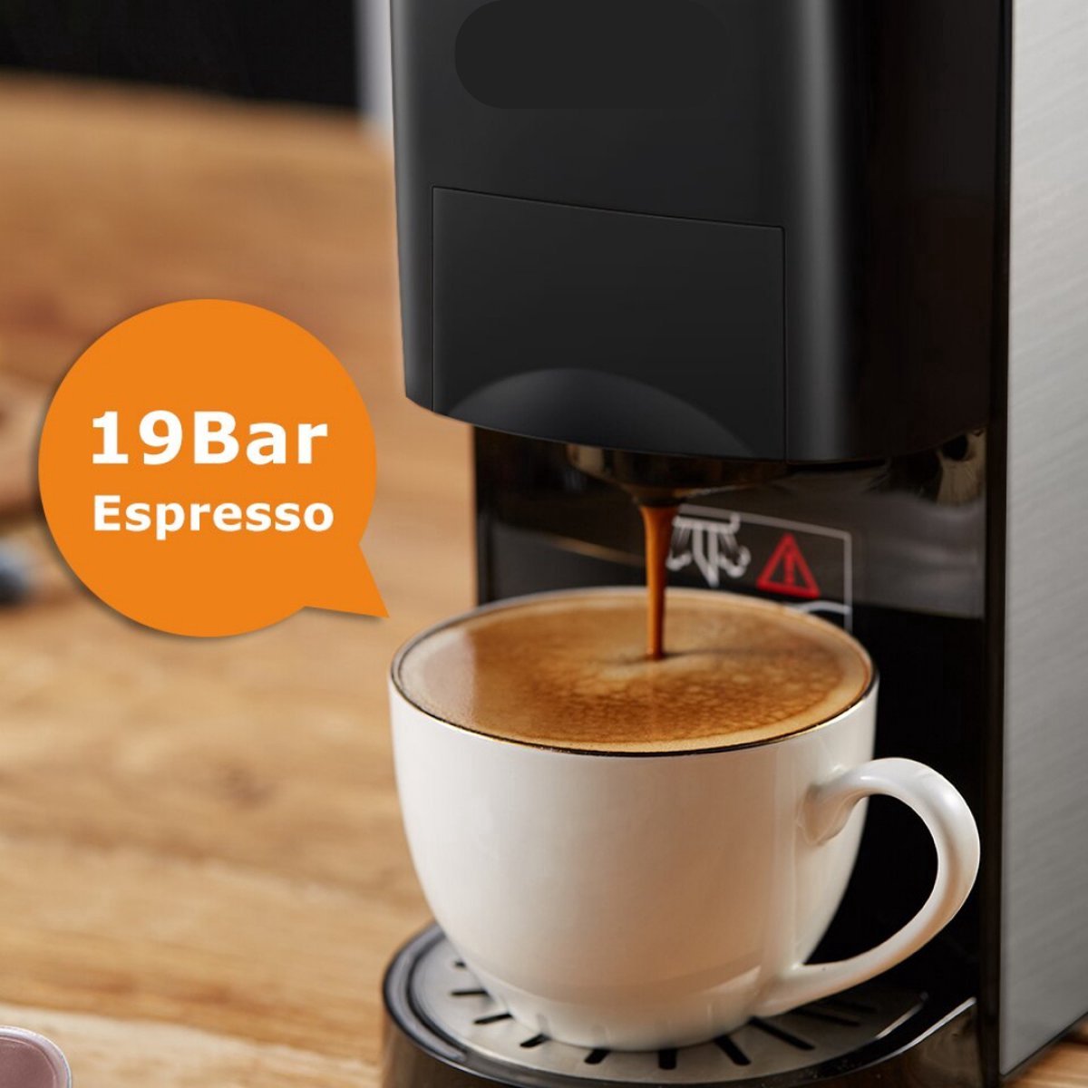 Happyment 4 in 1 Koffiemachine - Koffiezetapparaat - Koffie Automaat - Automatisch - Nespresso - Dolce Gusto - Koffiepoeder - Koffiepads - Met Melkopschuimer