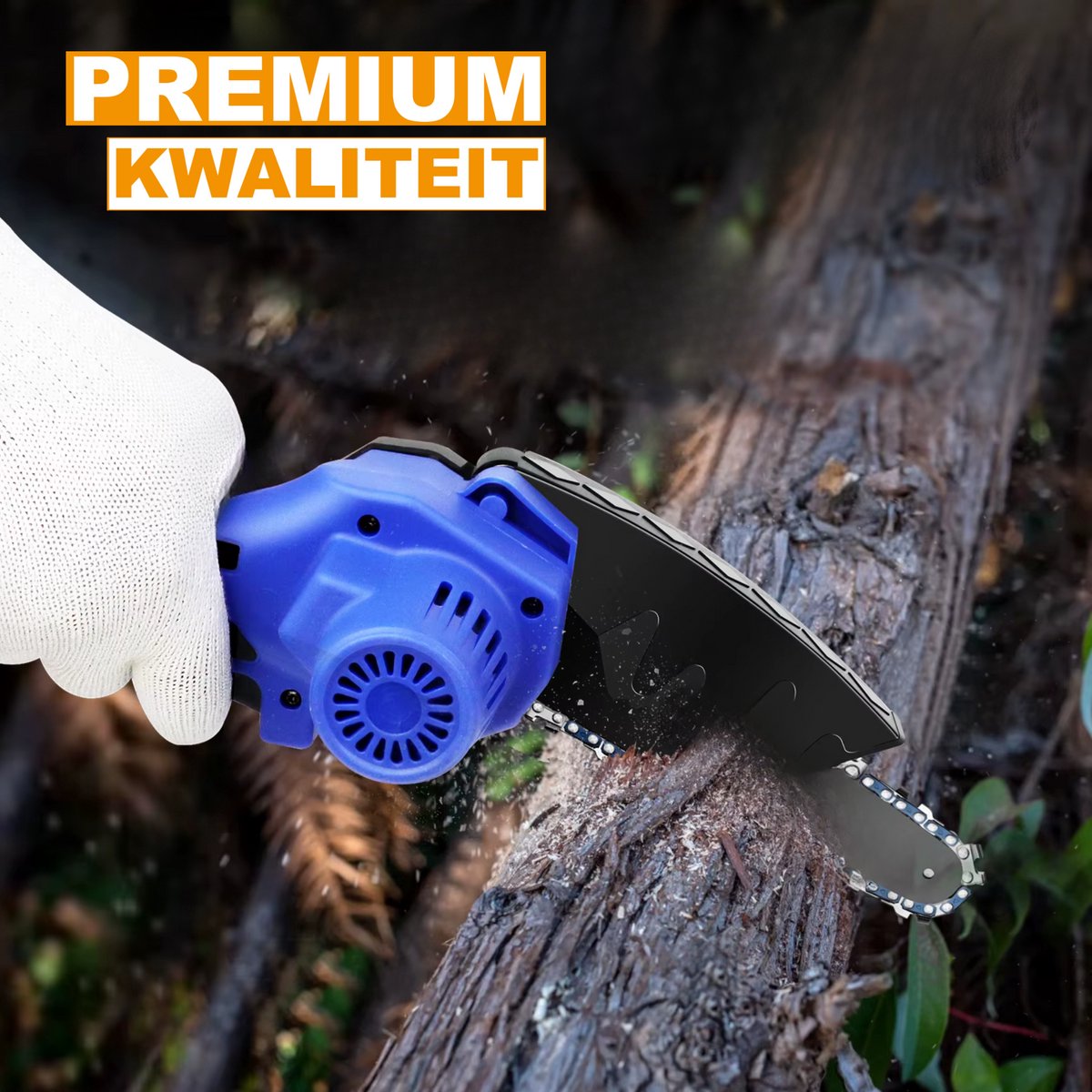 Mini Kettingzaag 15 cm - Draadloze Elektrische Kettingzaag - 1-Hand Bediening - Compact & Krachtig Voor Hout & Tuinwerk