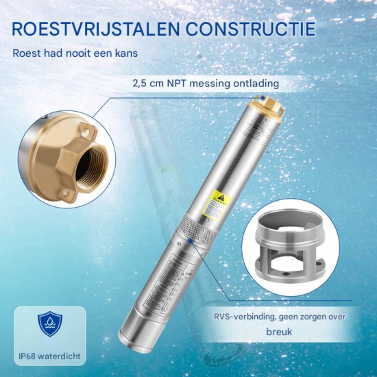 Happyment Rioolwaterpomp PRO - 550W - Dompelpomp - Waterpomp - Zwembaden - 50L/min 89m