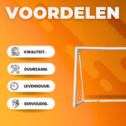 Draagbaar Voetbaldoel - Voor Kinderen & Volwassenen in de Tuin - Inclusief Weerbestendig Net & PVC-Frame - Met Grondpalen