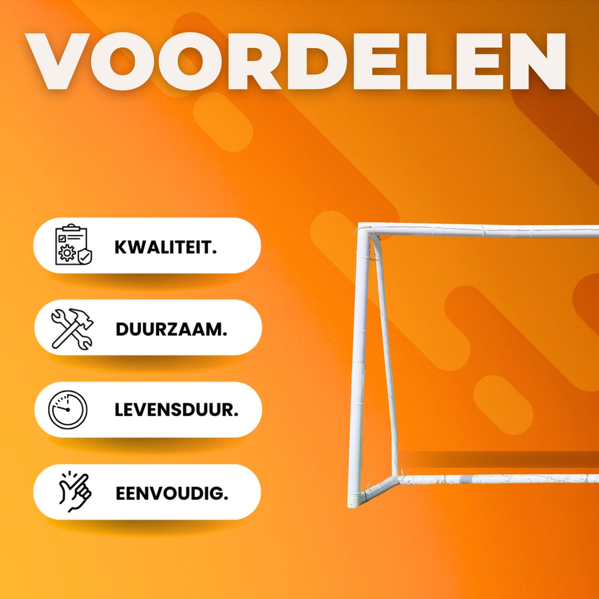 Draagbaar Voetbaldoel - Voor Kinderen & Volwassenen in de Tuin - Inclusief Weerbestendig Net & PVC-Frame - Met Grondpalen