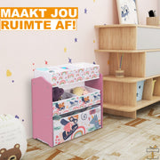 Happyment Speelgoedkast roze - Boekenkast voor kinderen - Kinderkamer - Opbergkast kind - Boekenrek - MDF - Black friday - Kerstcadeau