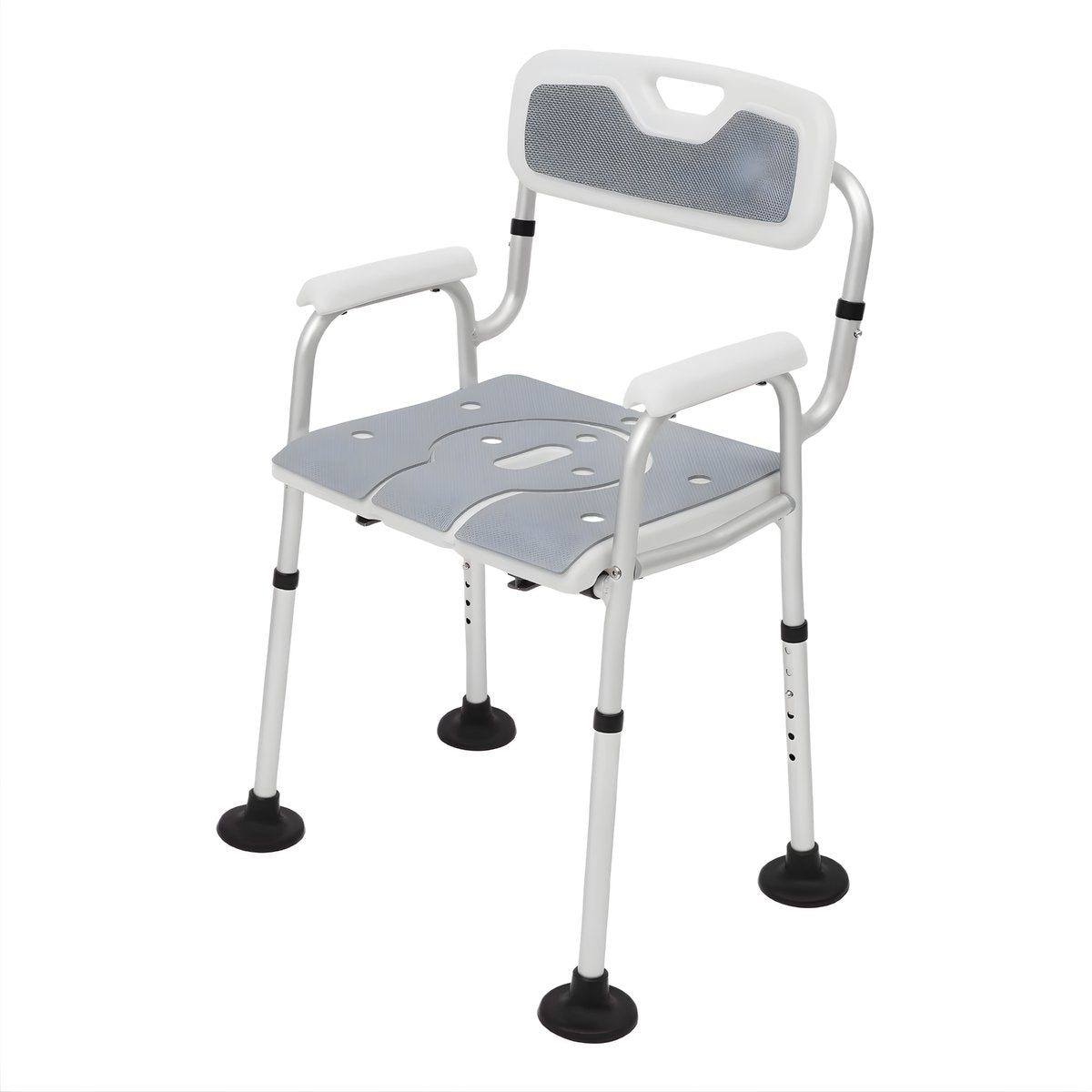 Toiletstoel - Postoel – Voor Thuisgebruik Ouderen & Gehandicapten – Grijs