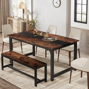 Eettafel Duvia - 160cm - Voor 6-8 personen - Voor Keuken of eetkamer - Bruin