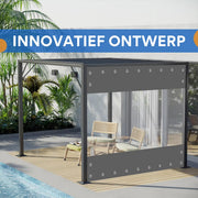 Transparant PVC zeildoek - Waterdicht - Dekzeil - Veranda - Overkapping - Wind - Grijs - 210x300cm