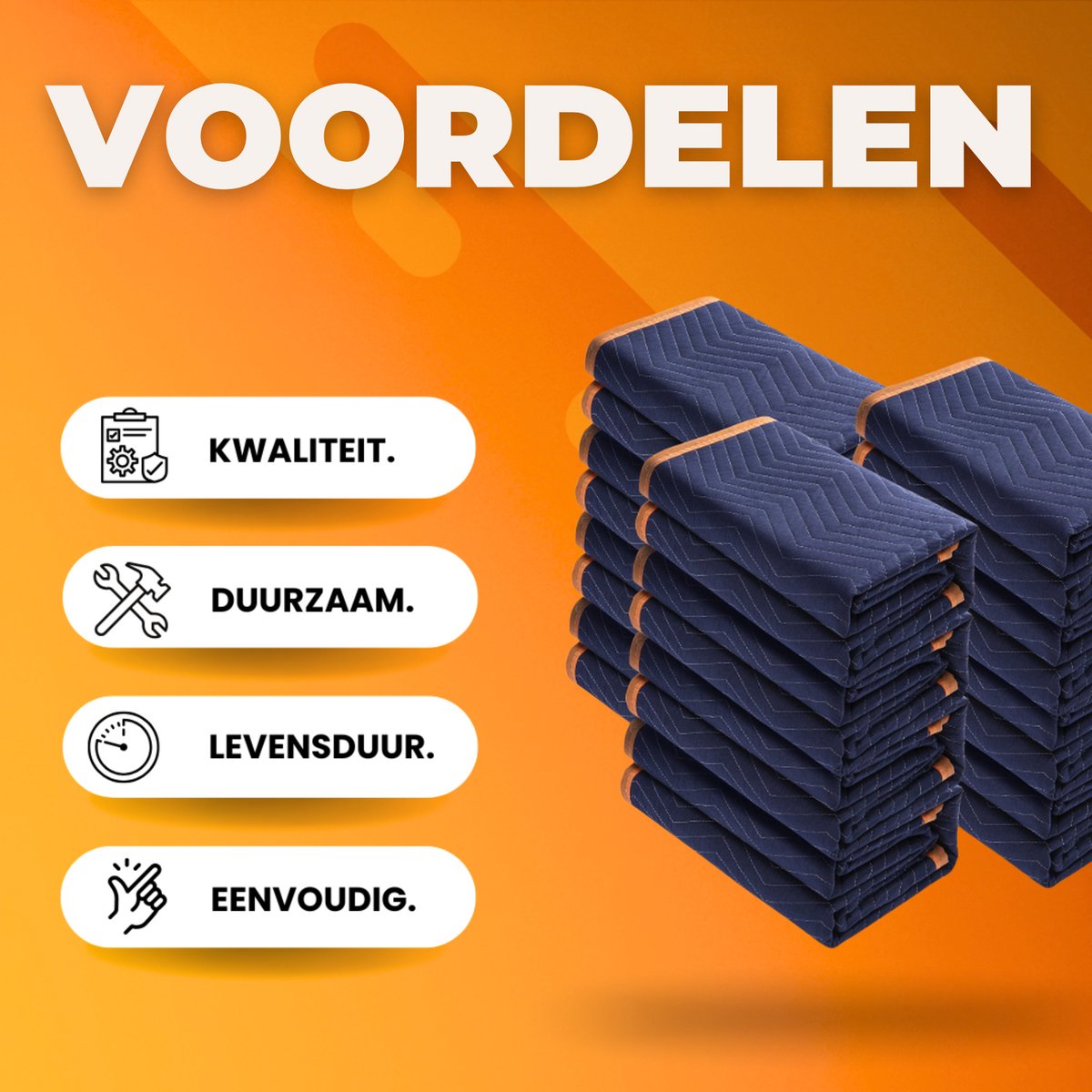 Verhuisdekens - Set van 12 Meubeldekens - Verhuizen - Non-Woven Stof - Beschermend