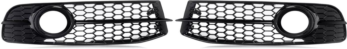 Voorbumper - Voor Audi A6 C6 S-Line 2009-2012 - Auto accessoires - Mistlichtgrille - Honingraat - Gloss Zwart