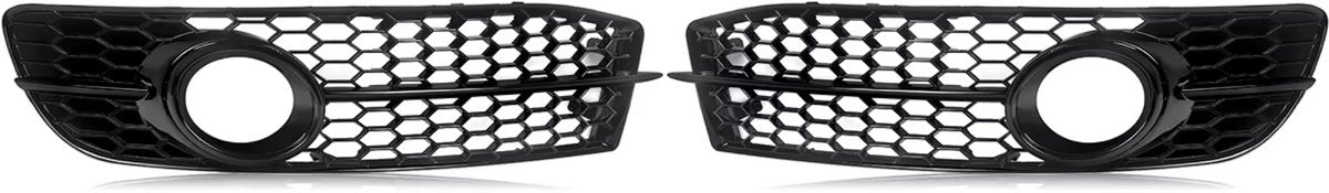 Voorbumper - Voor Audi A6 C6 S-Line 2009-2012 - Auto accessoires - Mistlichtgrille - Honingraat stijl - Gloss Zwart