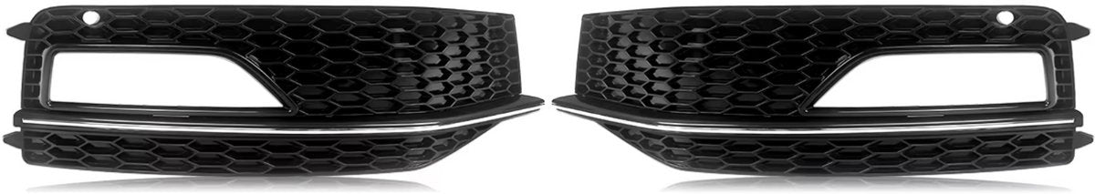 Voorbumper - Voor Audi A4 B8.5 S-Line/S4 2012-2015 - Auto accessoires - Mistlichtgrille - Honingraat stijl - Gloss Zwart
