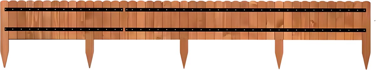 Tuin Gras Gazon Rand - Flexibele Houten Border voor Tuinhek - Tuinafboording voor Outdoor Landschap & Tuindecoratie - 203x35x1.4cm Bruin