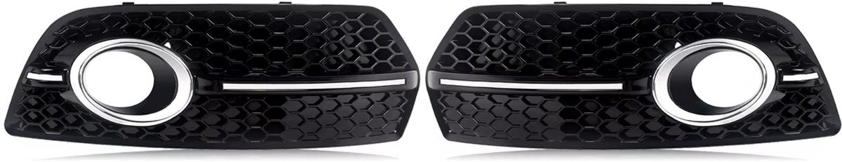 Voorbumper - Voor Audi Q5 2009-2011 - Auto accessoires - Mistlichtgrille - Chroom/Zwart