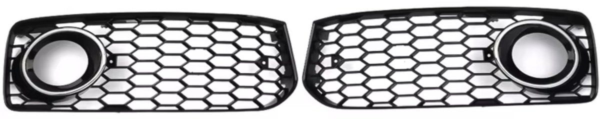 Grille - Voor Audi A5 S-Line/S5 B8 RS5 2008-2012 - Auto accessoires - Honingraat grille - Mistlichtroosters - Zwart/Chroom