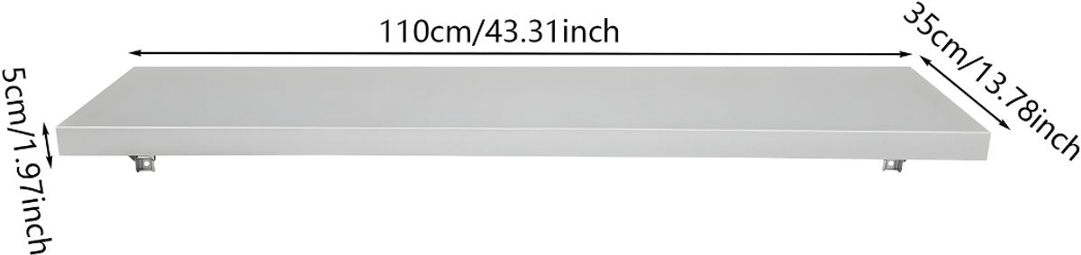 Klaptafel - Wandtafel - Voor wandgebruik / kleine ruimtes - 110x35 cm