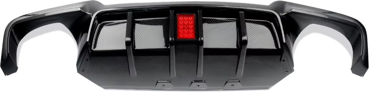 Achterbumper - Voor BMW 5-Serie F10 M Sport 2010-2016 - Auto accessoires - Achterdiffuser - Carbon Look - Met LED