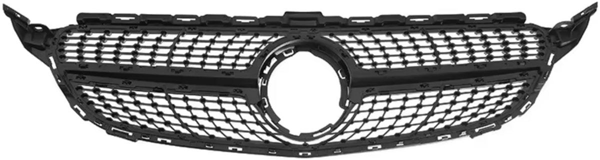 Voorbumper Grille - AMG Diamant Stijl - Gloss Zwart - Voor Mercedes C-Klasse W205 (2018+) - Auto Accessoires