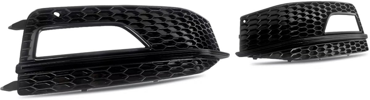 Grille - Voor Audi A4 B5 S-Line/S4 2012-2015 - Auto accessoires - Mistlicht grille caps - Geheel zwart - ABS