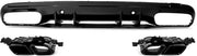 Achterbumper Diffuser Lip met Uitlaat Tips - Voor Mercedes C-Klasse W205 AMG-Lijn (2014-2021) - Auto Accessoires