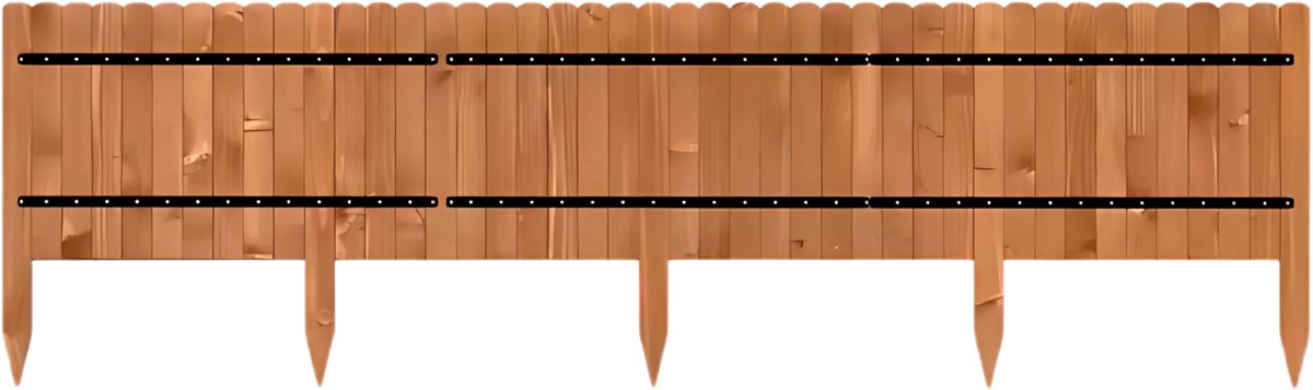 Tuin Gras Gazon Rand - Flexibele Houten Border voor Tuinhek - Tuinafboording voor Outdoor Landschap & Tuindecoratie - 203x60x1.4cm Bruin
