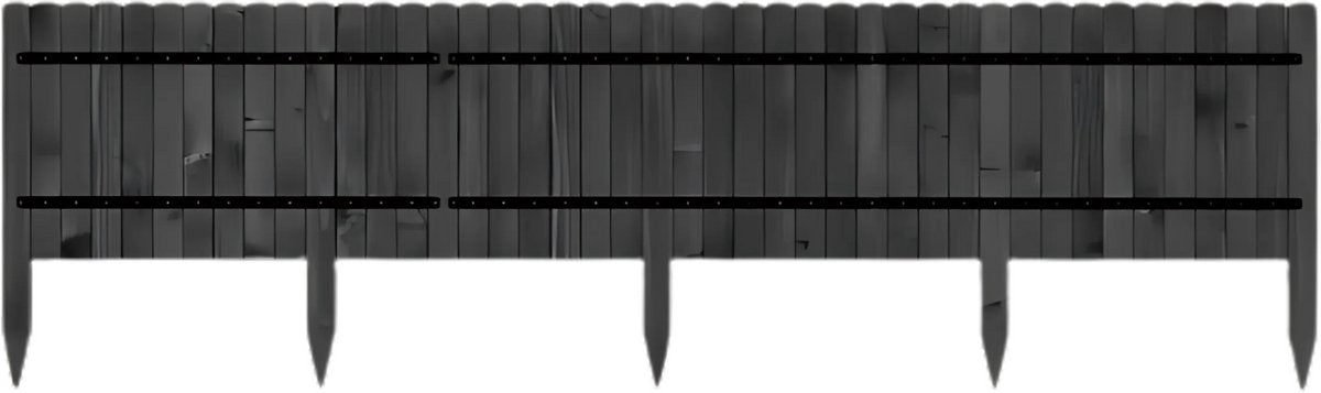 Tuin Gras Gazon Rand - Flexibele Houten Border voor Tuinhek - Tuinafboording voor Outdoor Landschap & Tuindecoratie - 203x60x1.4cm Zwart
