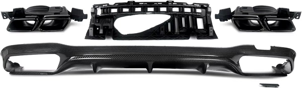 Achterbumper Diffuser - AMG E63 Stijl - Carbon Look - Auto Accessoires - Voor Mercedes W213 E-Klasse (2016-2020)