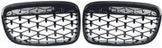 Voorbumper - Voor BMW 1 Serie F20/F21 2011-2014 - Auto accessoires - Voorgrille - Diamant stijl - Gloss Zwart
