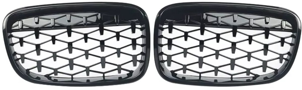 Voorbumper - Voor BMW 1 Serie F20/F21 2011-2014 - Auto accessoires - Voorgrille - Diamant stijl - Gloss Zwart