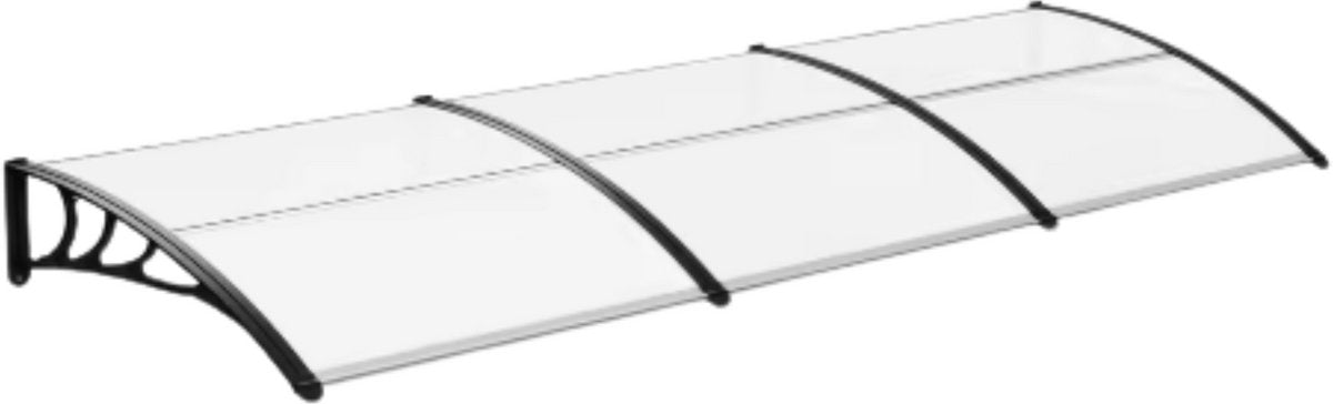 Deur- en Raam Regenhoes - Deurluifel - Overkapping - Moderne Polycarbonaat Zonnescherm en Deurluifel voor Voordeur en Buitenterras - 270x98.5 cm Zwart