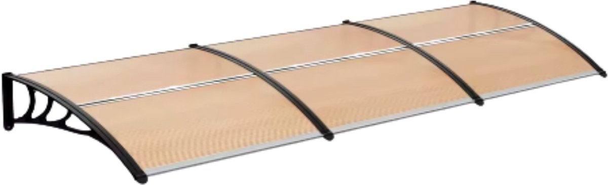 Deur- en Raam Regenhoes - Deurluifel - Overkapping - Polycarbonaat Zonnescherm & Deurluifel voor Voordeur en Buitenterras - 270x98.5 cm Bruin