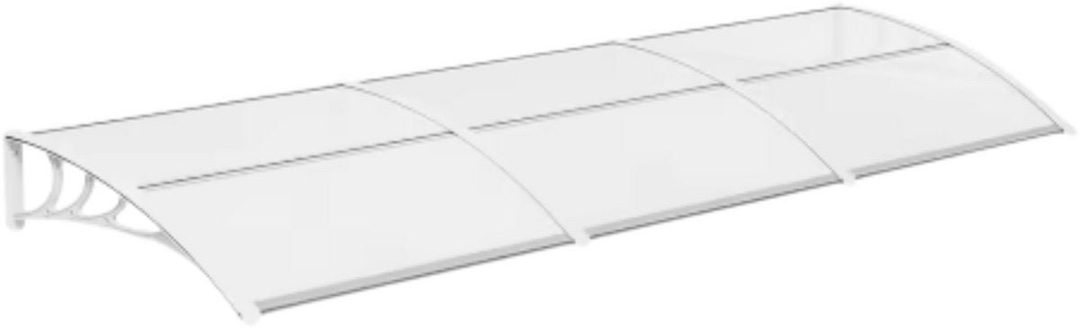 Deur- en Raam Regenhoes - Deurluifel - Overkapping - Polycarbonaat Zonnescherm & Deurluifel voor Voordeur en Buitenterras - 270x98.5 cm Wit