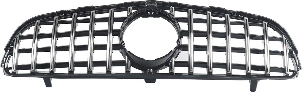 Bumpergrille Straton - Chroom/Zwart - Met Camera Gat - Voor Mercedes GLC C253/X253 (2016-2019) - Racing Bumper Grill